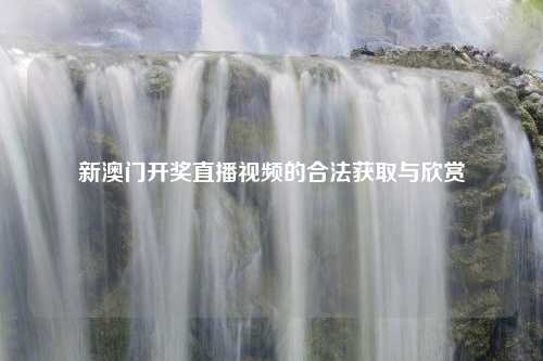 新澳门开奖直播视频的合法获取与欣赏